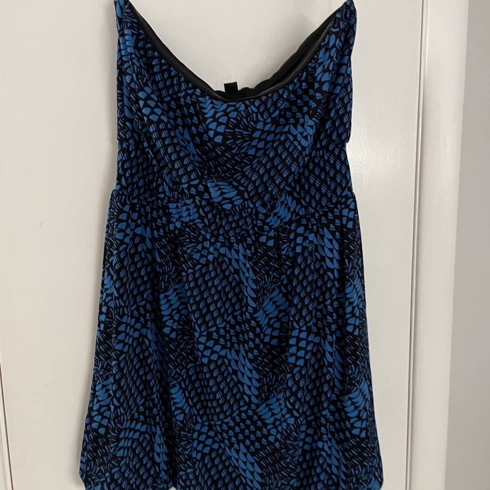 Blue and Black Patterned Dress